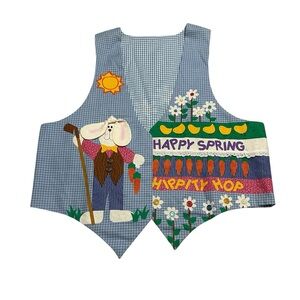 Vintage 90s Women’s XL Handmade Quilted Easter Spring Vest